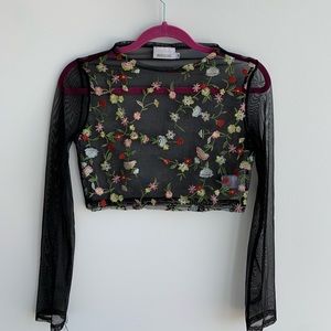 SHEER EMBROIDERED SHIRT